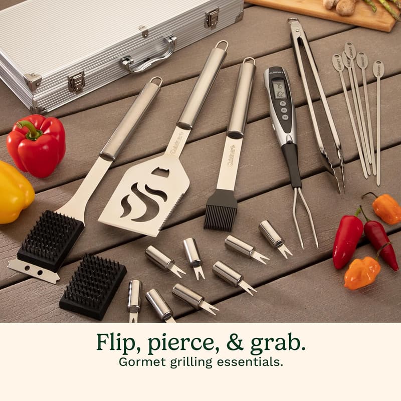 Deluxe 20-Piece BBQ Grill Tool Set with Aluminum Case