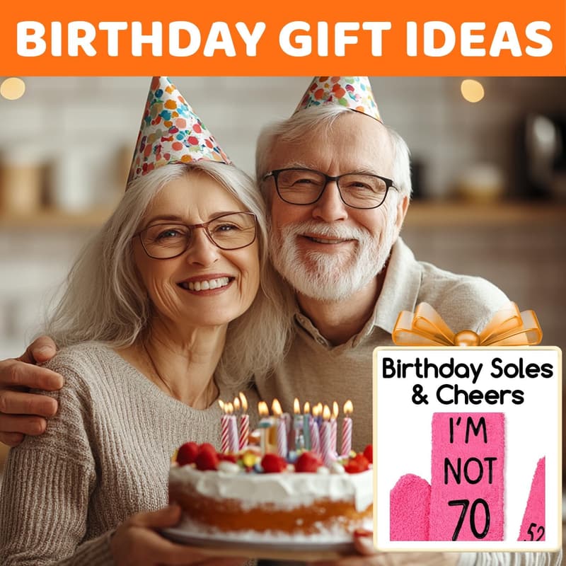 70th Birthday Socks for Women - Pink Gift Set