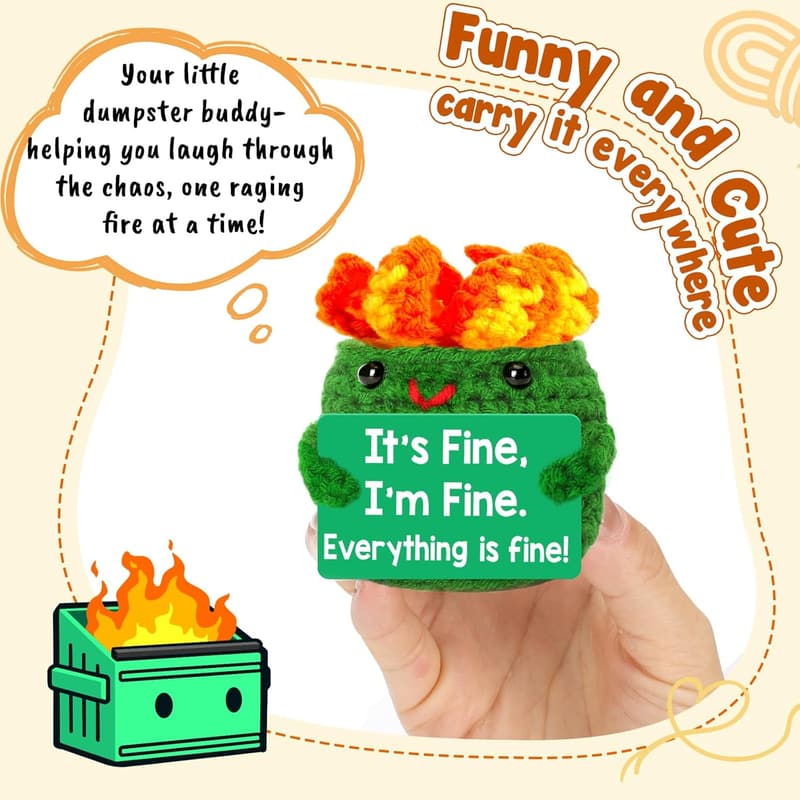 Mini Dumpster Crochet: Funny Office Gifts for Him/Her