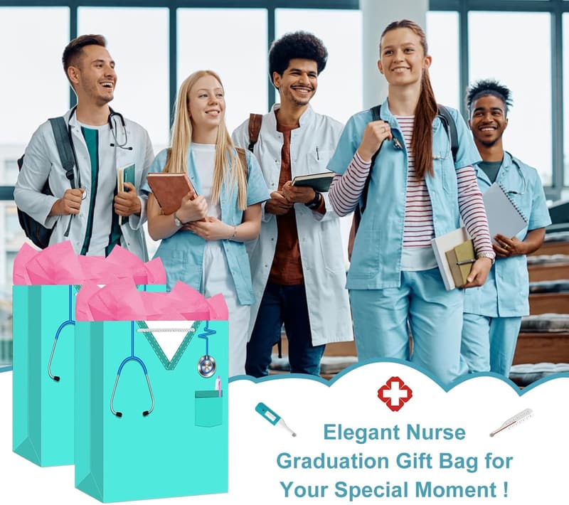 Nurse Graduation Gift Bag with Tissue Paper - 13