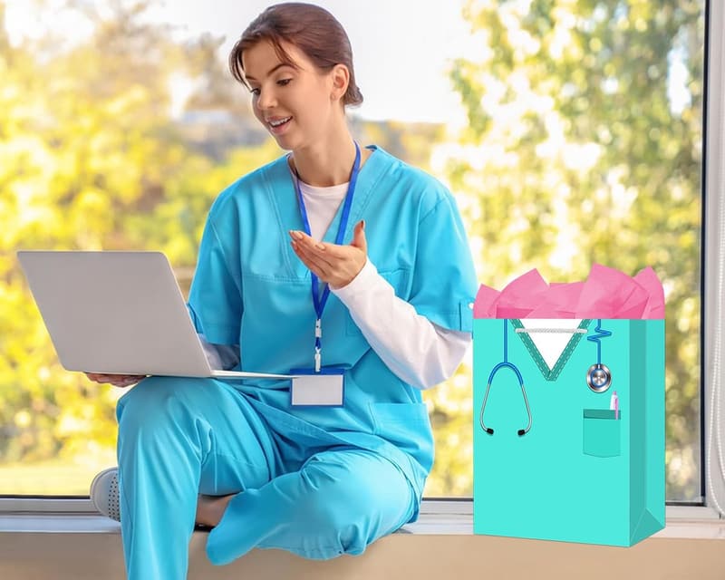 Nurse Graduation Gift Bag with Tissue Paper - 13