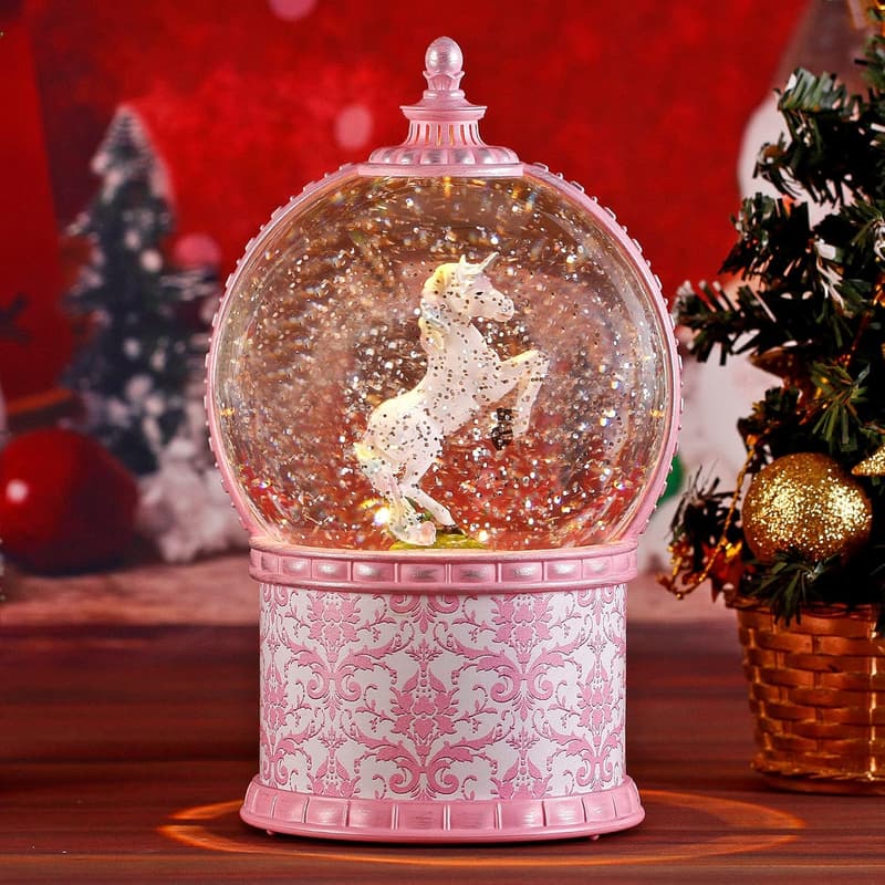 Lighted Unicorn Musical Snow Globe for Girls & Women