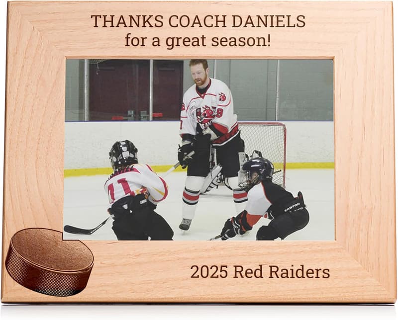 Personalized Hockey Coach Picture Frame - Engraved Gift (5
