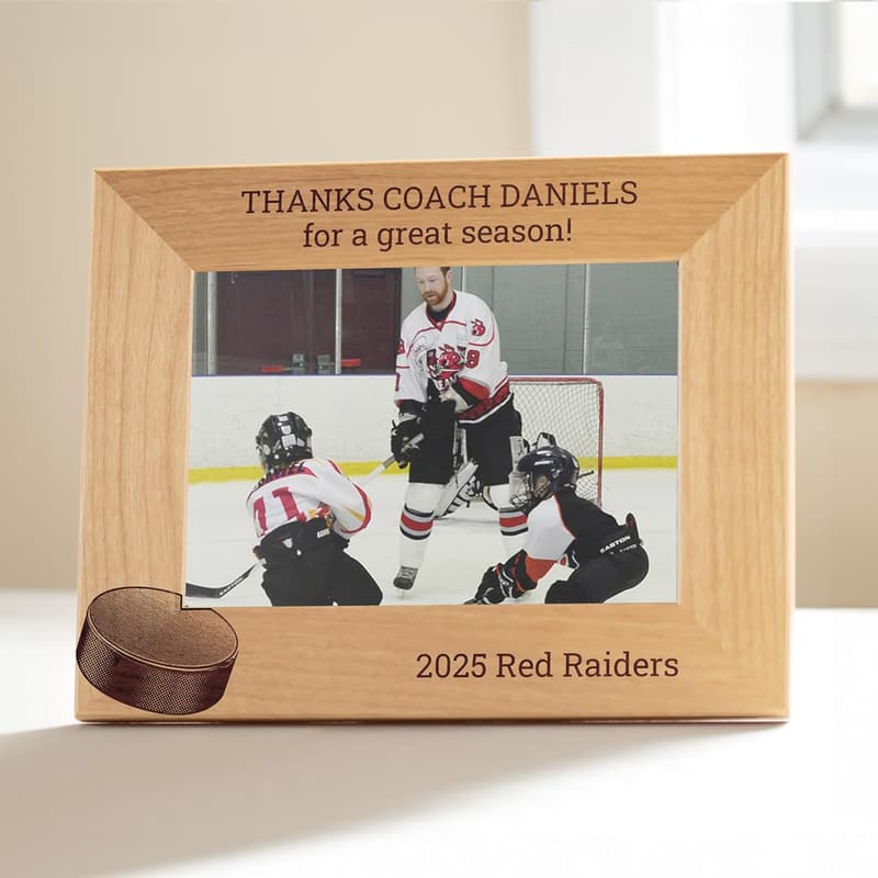 Personalized Hockey Coach Picture Frame - Engraved Gift (5