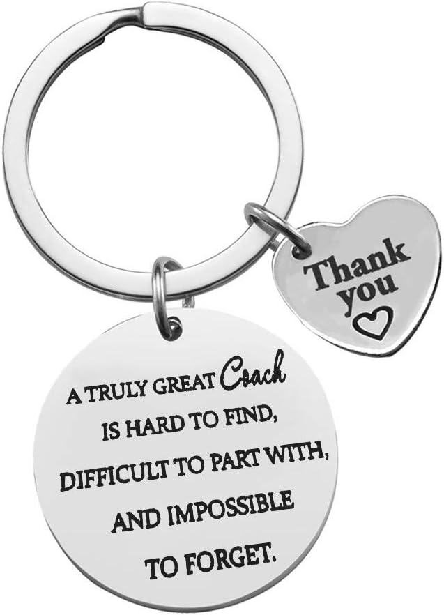Thank You Keychain for Coaches - Birthday Gift for Men and Women