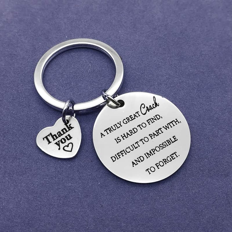 Thank You Keychain for Coaches - Birthday Gift for Men and Women