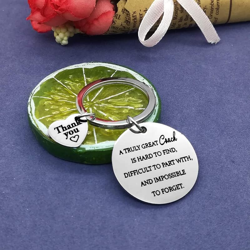 Thank You Keychain for Coaches - Birthday Gift for Men and Women