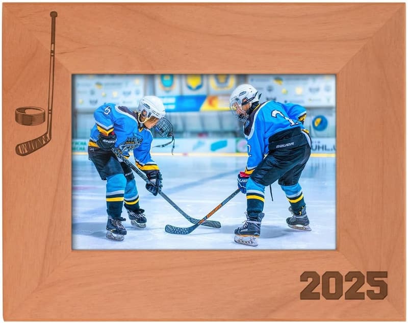Hockey Coach Gift 2025 - Engraved Wood Photo Frame