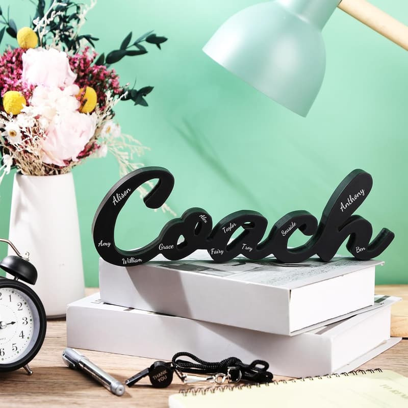 Coach Appreciation Gift Set with Wooden Sign, Pen, and Whistle