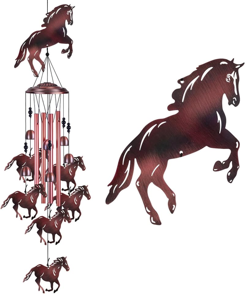 Horse Wind Chimes - Outdoor Garden Memorial Decor for Mom