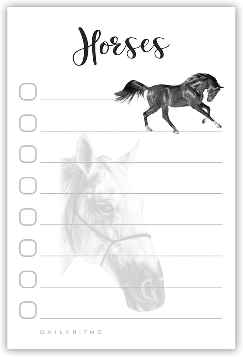 Horses Lover Sticky Notepad - Equestrian Gift for Women