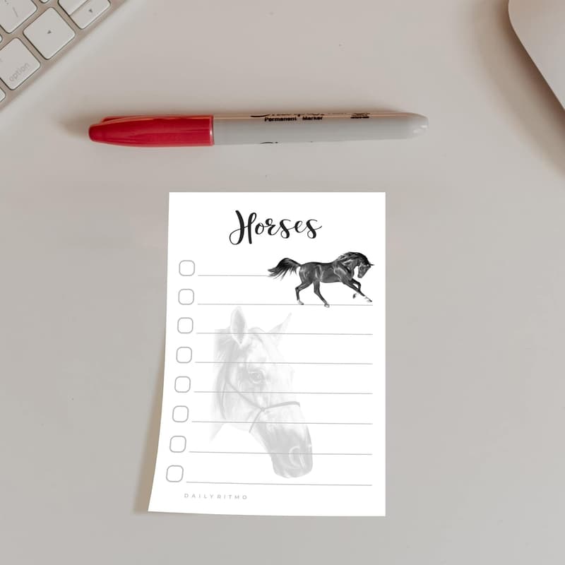 Horses Lover Sticky Notepad - Equestrian Gift for Women