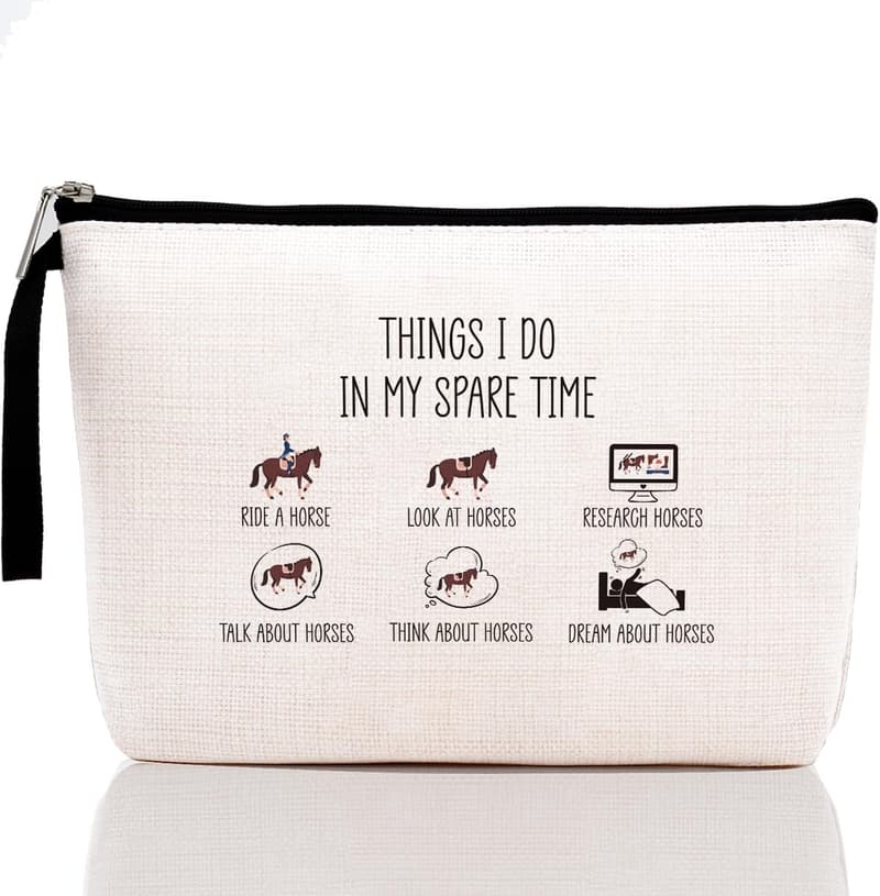 Funny Horse Makeup Bag for Girls & Women - Great Gift for Horse Lovers