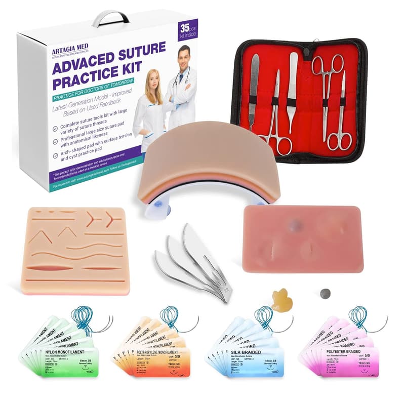 Advanced Practice Kit for Medical Students – 35-Piece Suture Set