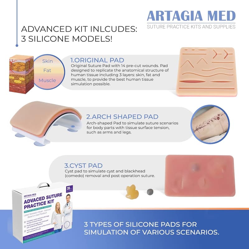 Advanced Practice Kit for Medical Students – 35-Piece Suture Set
