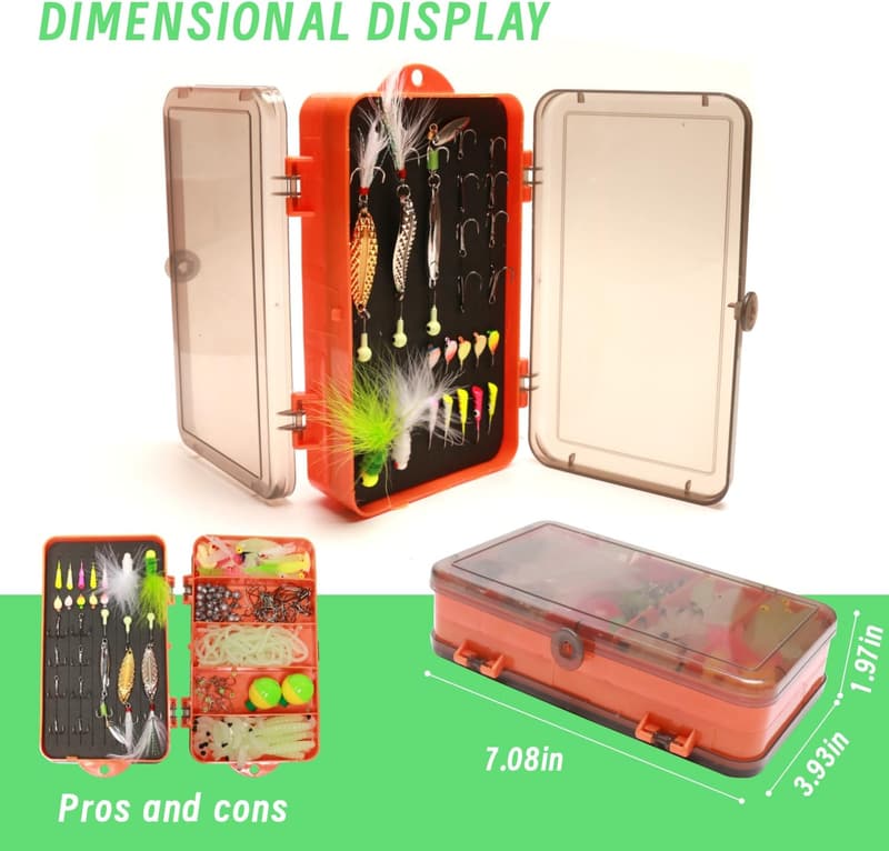 322-Piece Fishing Lure Kit for Men - Tackle Box with Baits & Hooks