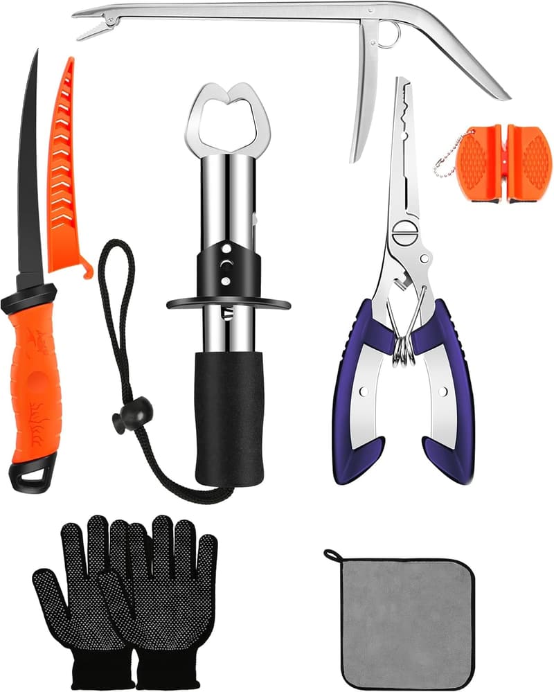 Fishing Tool Kit - Pliers, Hook Remover & Gripper for Men