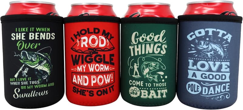 Fishing Essentials Can Cooler - Insulated 12oz Gift for Men