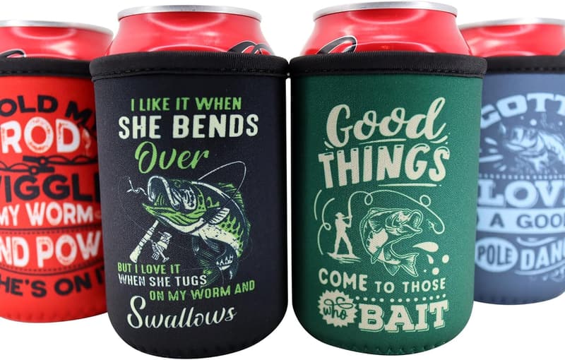 Fishing Essentials Can Cooler - Insulated 12oz Gift for Men