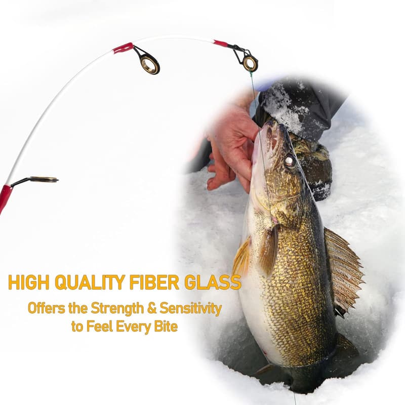 Ice Fishing Rod and Reel Combo with Backpack and Accessories