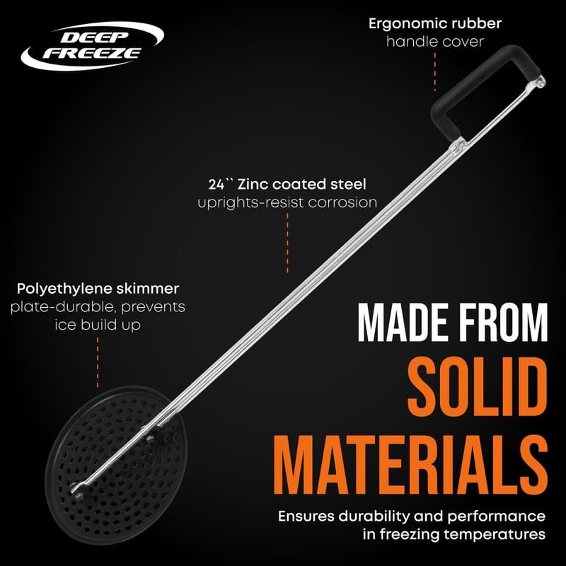 Pro Edition Ice Fishing Skimmer - Durable Ice Hole Scoop