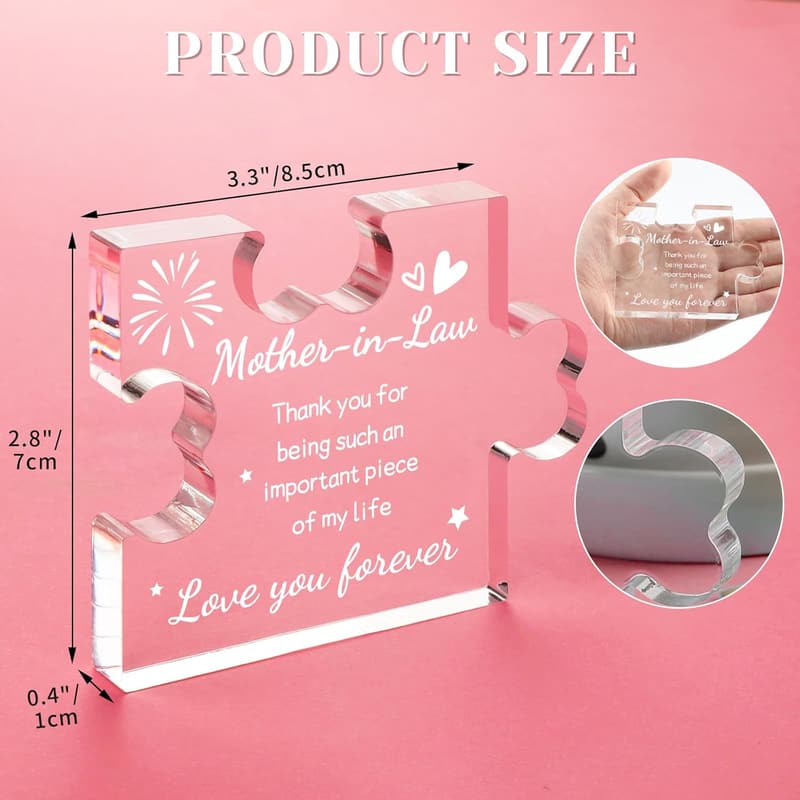 Mother's Day Acrylic Puzzle Plaque for Mother-in-Law
