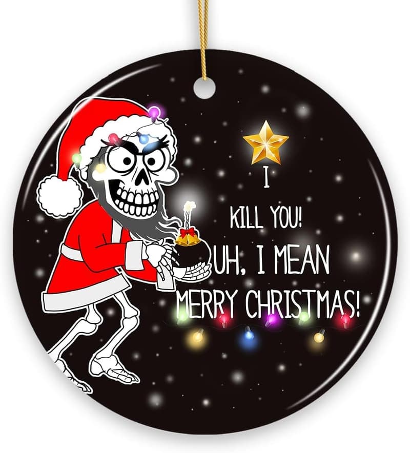 Funny Skeleton Bomber Christmas Ornament - Unique Gift