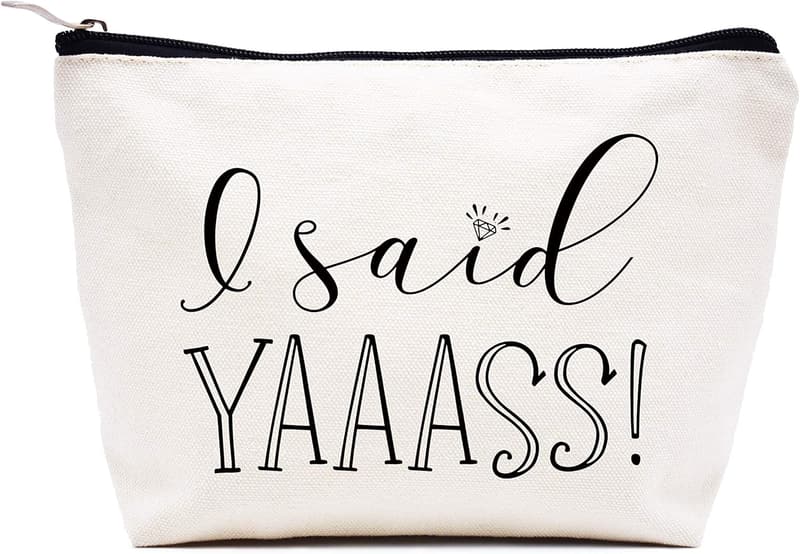 Funny Engagement Makeup Bag - Bride to Be Travel Pouch