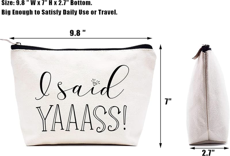 Funny Engagement Makeup Bag - Bride to Be Travel Pouch