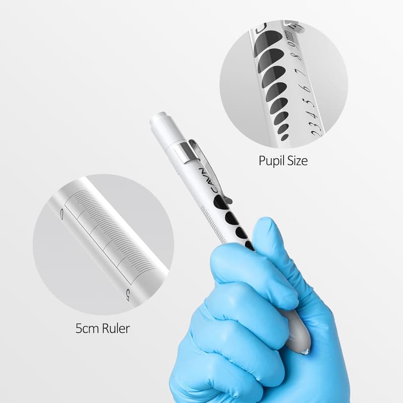 LED Pen Light with Pupil Gauge for Nurses and Doctors (2 Pack)