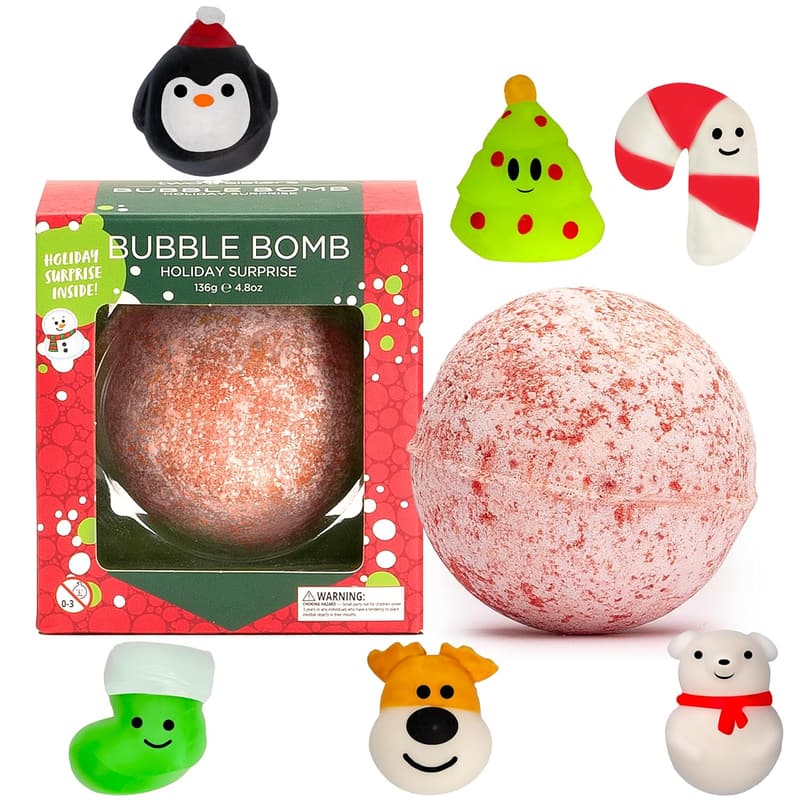 Kids' Christmas Bath Bomb Gift Set with Surprise Toys