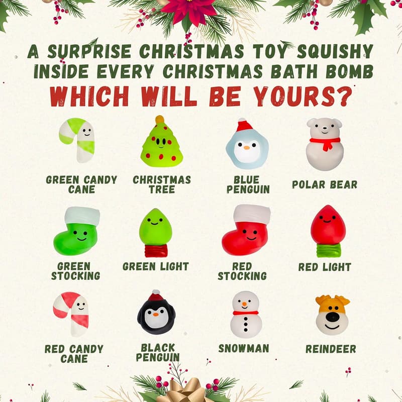 Kids' Christmas Bath Bomb Gift Set with Surprise Toys