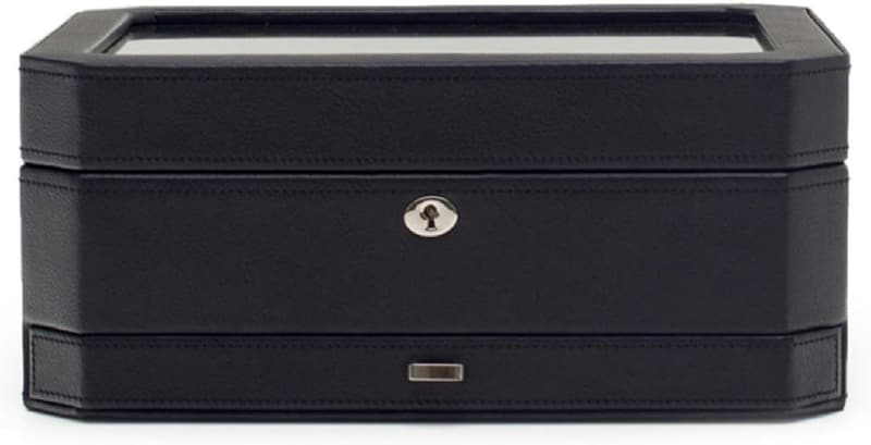 WOLF Windsor 10-Piece Vegan Leather Watch Box with Drawer
