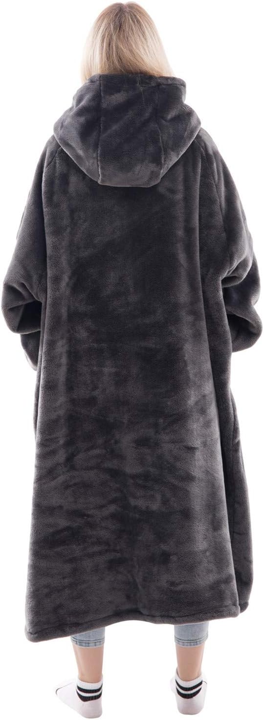 Cozy Blanket Hoodie with Sleeves and Pocket for Men and Women