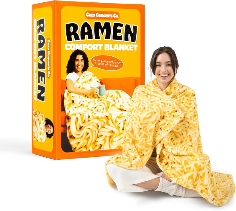 Ramen-Inspired 65” Comfort Blanket for Cozy Decor and Gifts
