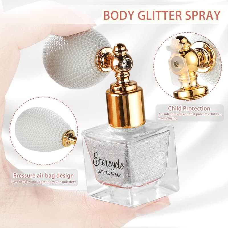 Etercycle Silver Glitter Spray for Hair and Body