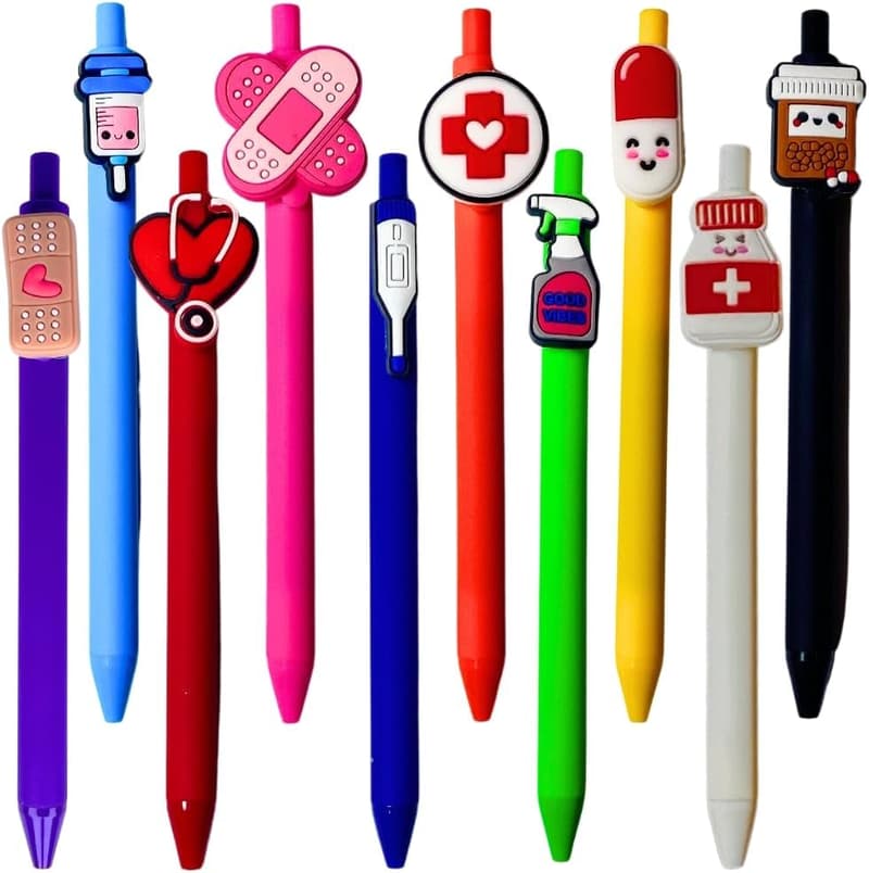 Funny Nurse Pen Set - 10 PC Essential Accessories for Nurses