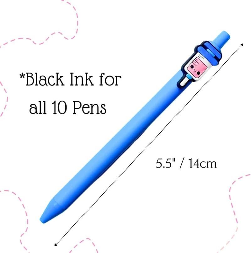Funny Nurse Pen Set - 10 PC Essential Accessories for Nurses