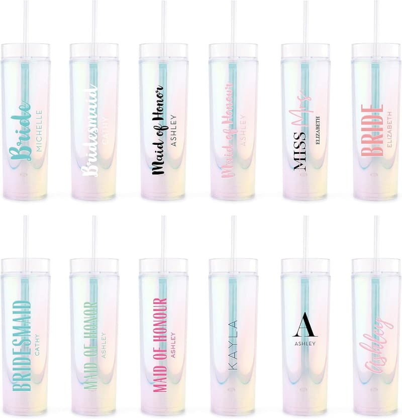 Iridescent Customizable 16 oz Reusable Plastic Party Cup