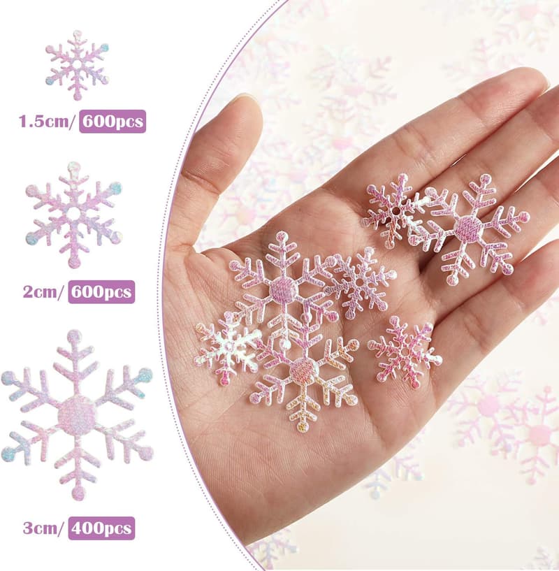 Snowflake Confetti Table Decor for Winter Parties - 1600 Pieces