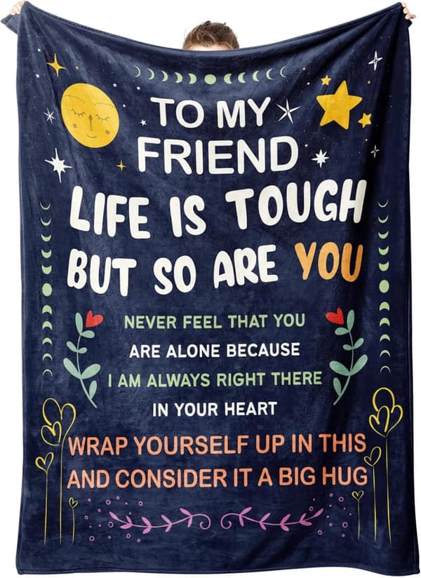 Best Friend Birthday Blanket Gift for Women, 60