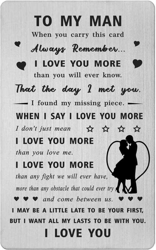 I Love You Card for Him - Anniversary, Birthday Gift
