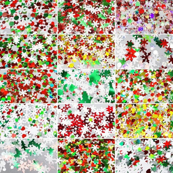 Holographic Glitter Sequin Set for Crafts and Makeup - 15 Colors