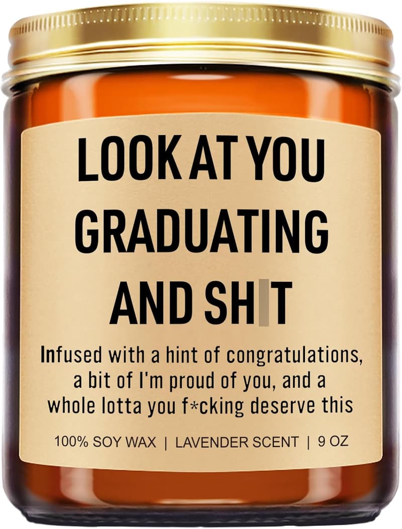 Graduation Candle - 9 oz Funny Gift for Her & Him