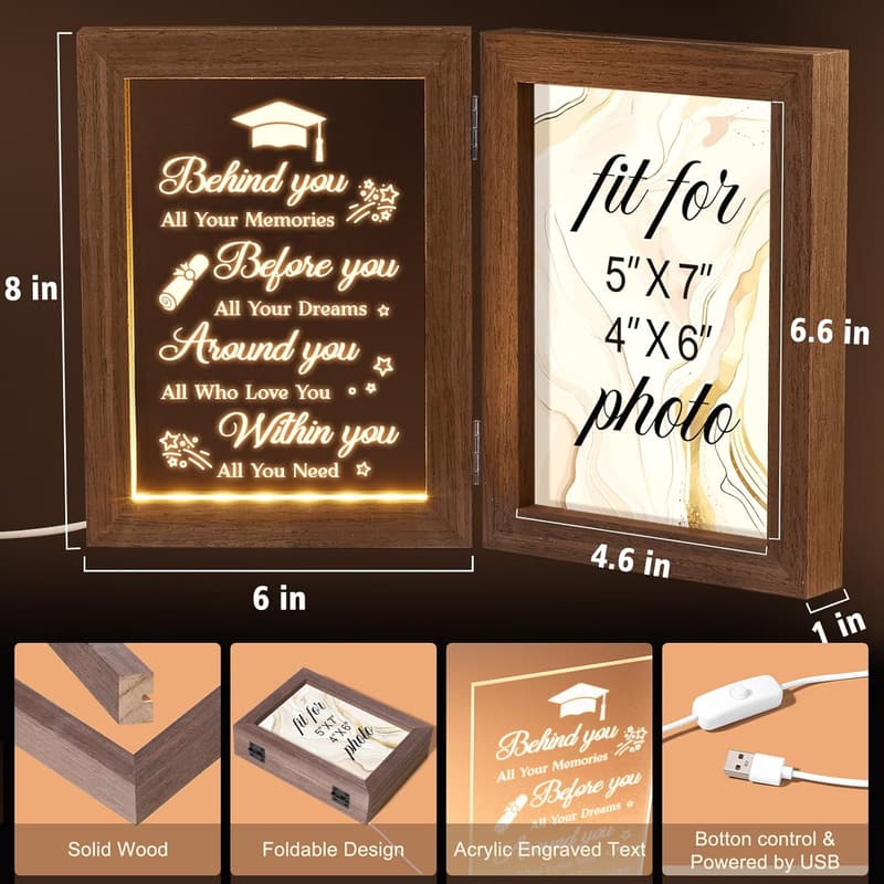 Graduation Picture Frame with Light - Perfect Gift for Grads