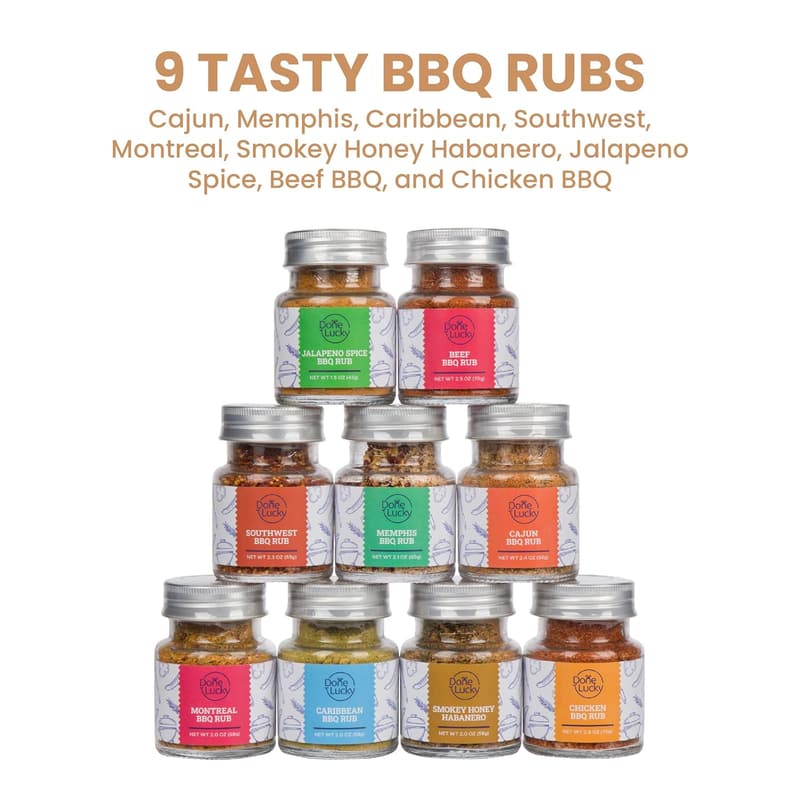 Father's Day BBQ Rub Gift Set in Premium Wooden Box