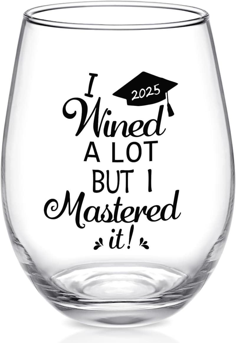 2025 Graduation Stemless Wine Glass - Fun Gift for Graduates