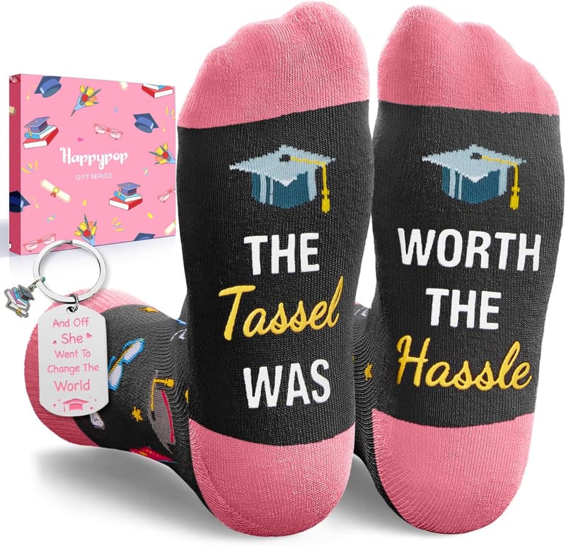 Funny Socks for Book Lovers - Graduation Gift for Students