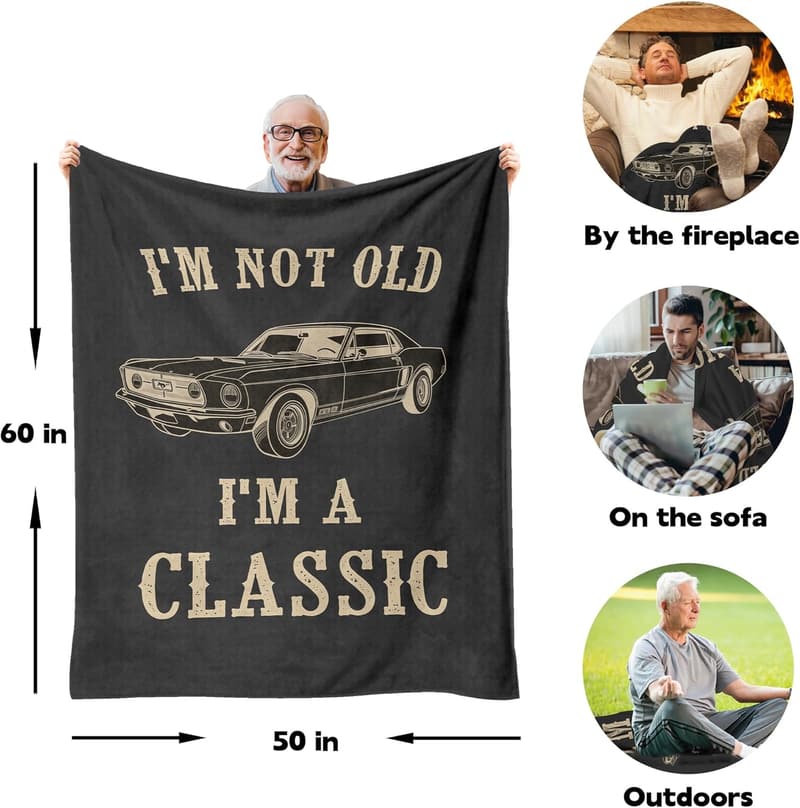 Funny Throw Blanket for Men - Birthday & Retirement Gift 50