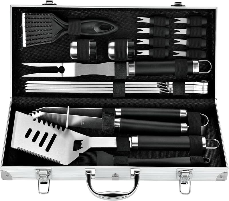 Father's Day BBQ Grill Tool Set - 20pc Heavy Duty Accessories
